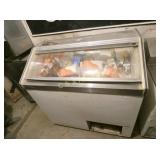 ICE CREAM FREEZER FULL OF OLD STOCK MILK CARTONS