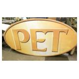 LG OVAL PET ALUM. SIGN 108X59