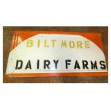 METAL BILTMORE DAIRY FARMS SIGN 34X17 SELF FRAMED