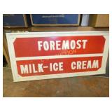 FOREMOST MILK ICE METAL SIGN 34X17 SELF FRAMED