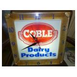 COBLE DAIRY PRODUCTS CLOCK 15X15
