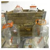 (4) 1G. SOUTHERN DAIRY WOODEN CRATES W/ JARS