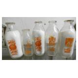 (5) BURKE PINT-QT. GUERNSEY MORGANTON NC BOTTLES