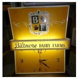 BILTMORE DAIRY FARMS CLOCK 16X20