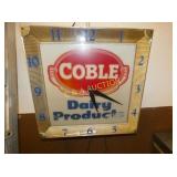 COBLE DAIRY PRODUCTS CLOCK 15X15