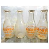 QT. (4) PRESNELL LENIOR NC, (1) EMB. BOTTLE