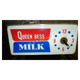 QUEEN BESS MILK LIGHTUP CLOCK 25X11