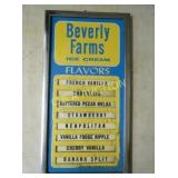 GLASS BEVERLY FARMS ICE CREAM MENU 11X21