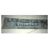 RW PENNELL MFG.  MILLWORK LENOIR NC 8FT. X 2FT.