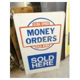 METAL SIDEWALK MONEY ORDERS SIGN 24X36