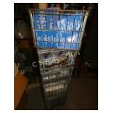 (6) WIRE RACKS OLD STOCK COBLE, CARTONS,LIDS,ETC