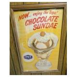 FRAMED PET CHOC. SUNDAE ADV. 14X22