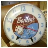 16IN BORDENS CHOC. MILK CLOCK
