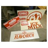 (4) COBLE SIGNS ON METAL 20X42