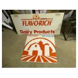 (2) SIGNS FLAVORICH DECALS ON METAL 42X19, 26X24