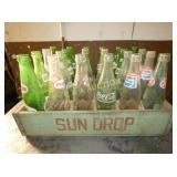 WOODEN GRANITE FALLS NC CRATE W/ VARIOUS BOTTLES