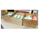 (3) WOODEN COBLE CRATES W/ CB CARTONS OLD STOCK