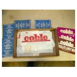 OLD STOCK COBLE DECALS,CARTONS,TAG, ETC