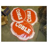 (3) LG 4FT. COBLE OLD STOCK DECALS