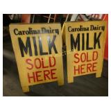 (2) CAROLINA DAIRY SIDEWALK SIGNS 24X37