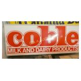 COBLE ORIG. DECAL SIGN ON METAL 74X29