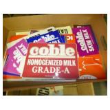 LOT OF OLD STOCK CALENDARS,BANNERS,DECALS(20)