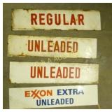 (4) REG. METAL PUMP SIGNS 25X6