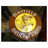 18IN EMB. MAYFIELD DAIRY SIGN W/ JERSEY COW