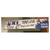 PET BANNER MILK/ICE CREAM SIGN 48X12