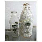 (2) 1/2G. AND QT GREEN COBLE BOTTLES