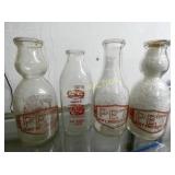 (4) PET BOTTLES SOME CREAM TOPPERS NICE GRAPHICS