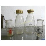 (4) 1/2PINT-QT. CAROLINA DAIRY (SOME EMB. BOTTLES)