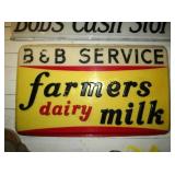 LEXAN HEAVILY EMB. FARMERS DAIRY SIGN 58X36