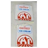 (2) FLAVORICH DECAL ON METAL SIGNS 15X20