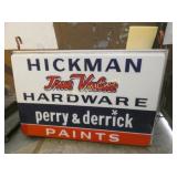 HICKMAN TRUE VALUE DS CAN PAINT SIGN W/ BRACKET
