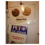HAAGEN SIGN, PET ORIG. DECAL METAL SIGN