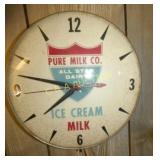 10IN PURE MILK ICE CREAM ALL STATE DAIRY CLOCK