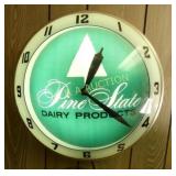15IN PINE STATE DOUBLE BUBBLE CLOCK