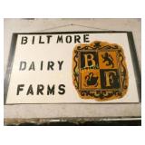 BILTMORE DAIRY METAL W/ EARLY STENCIL/DECAL 41X24