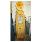 SHELL GAS PUMP W/ GLOBE