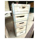 (4) WOODEN MILK BOTTLE CARRIERS SUPERIOR