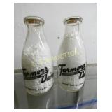 (2) QT. FARMERS DAIRY WINSTON NC NICE GRAPHICS