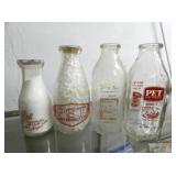 (4) PINT-QT. PET MILK BOTTLES