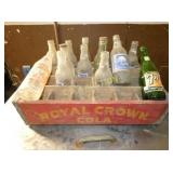 RC WOODEN CARRIER W/ VARIOUS BOTTLES