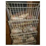 WIRE RACK W/ (3) MARYS GROVE MILK BOTTLES