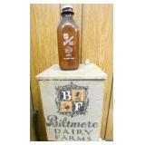 BILTMORE AMBER BOTTLE W/  BILTMORE MILK BOX