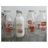 (4)QT.  PET MILK BOTTLES W/ NICE GRAPHICS