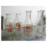 (4) PET MILK BOTTLES NICE GRPHICS