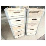 (10) WOODEN MILK CRATES IDEAL, SUPERIOR