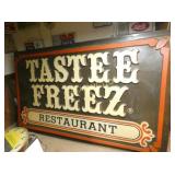 (2)LG LEXAN HEAVILY EMB. TASTEE FREEZE SIGN 118X71